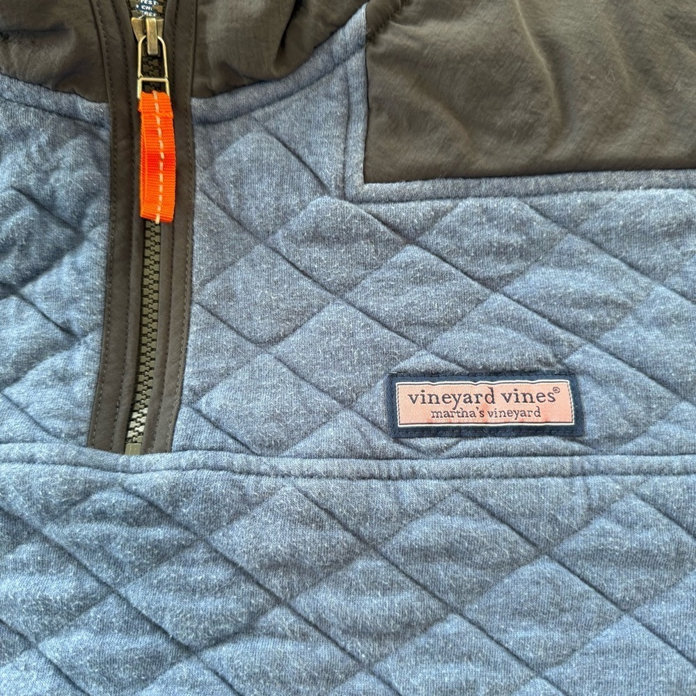 Vineyard Vines Coral Pink and Slate Blue Quarter-Zip Sweatshirts - Picture 8 of 16